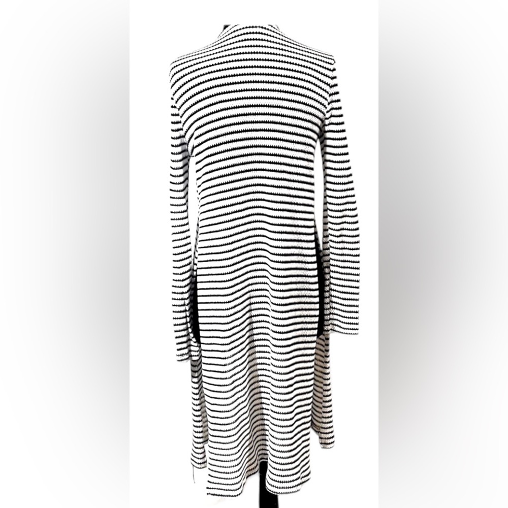 NWOT black and white striped sweater long cardigan by ambiance. Size small - Picture 3 of 3